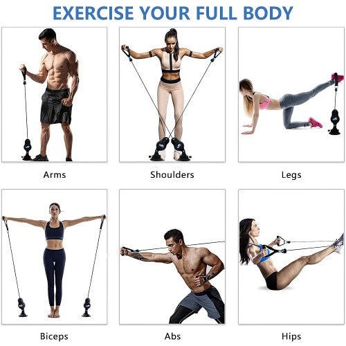 TILCOO Resistance Bands with Handles, Portable Fitness Pull Rope with 3 Resistance Levels for Home Workout, Full Body Training (1 Pair) TILCOO Resistance Bands with Handles, Portable Fitness Pull Rope with 3 Resistance Levels for Home Workout, Full Body Training (1 Pair)